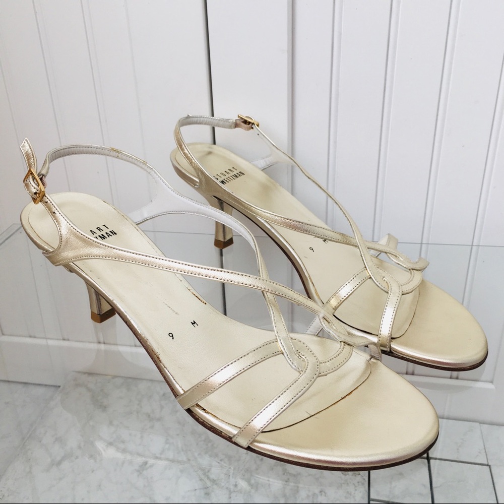 Stuart Weitzman Gold Supple kid Women’s  Sandals